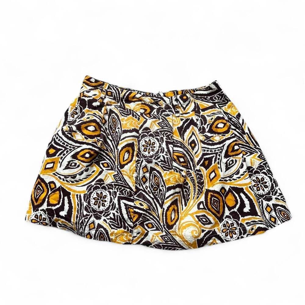 twenty one Yellow and Brown Patterned Mini Skirt
